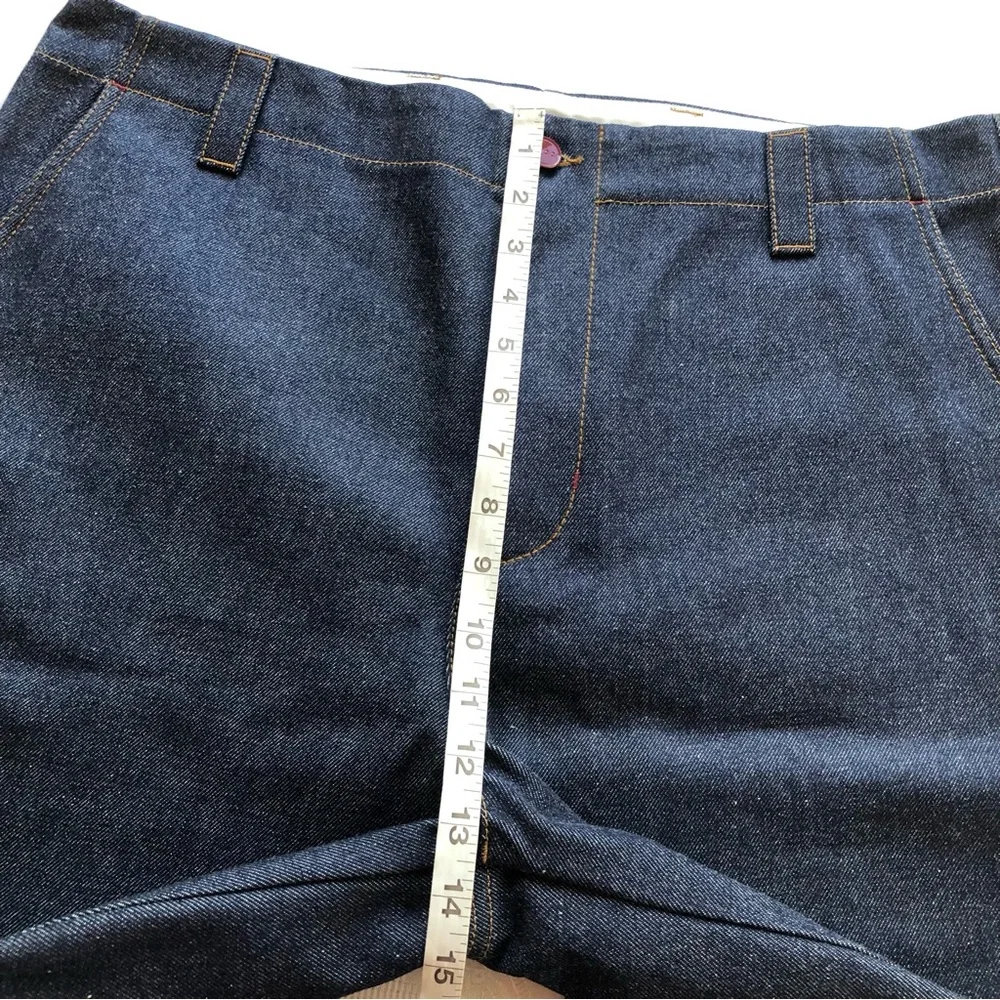 Gucci Dark Blue Raw Denim Jeans Bermuda Shorts Men's Size 52 Front Zip/Button